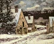 Gustave Courbet Dorfausgang im Winter Germany oil painting artist